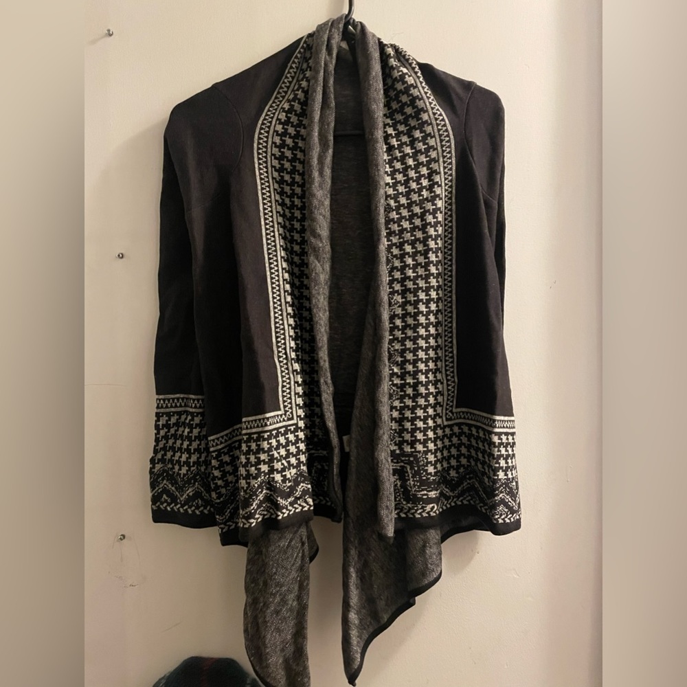 Black and white cardigan.